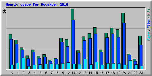 Hourly usage for November 2016