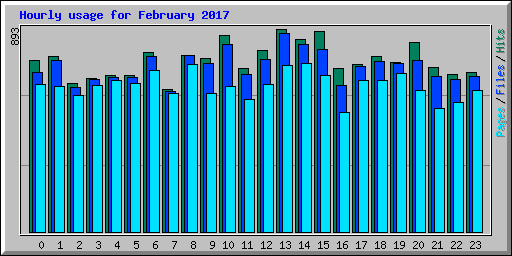 Hourly usage for February 2017