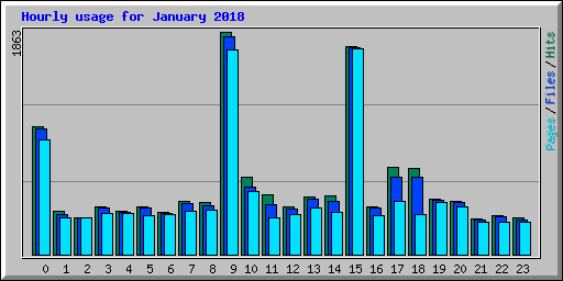 Hourly usage for January 2018