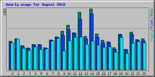 Hourly usage for August 2018