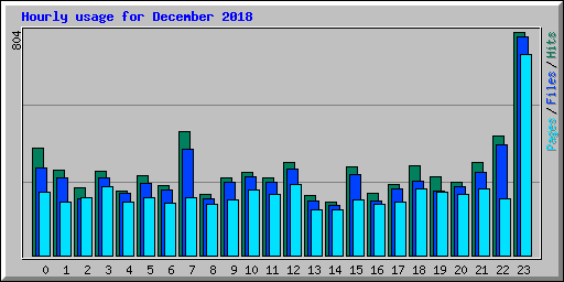 Hourly usage for December 2018