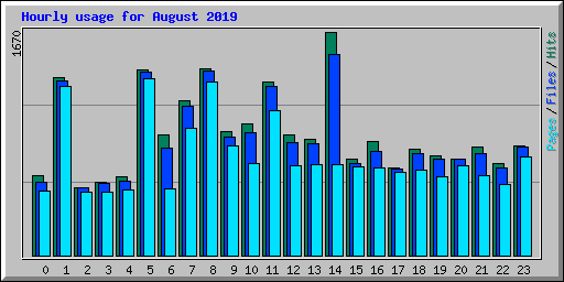 Hourly usage for August 2019