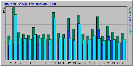 Hourly usage for August 2020