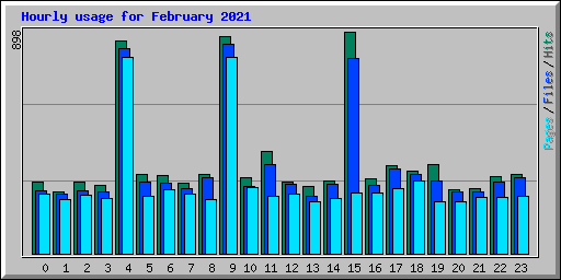 Hourly usage for February 2021